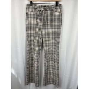 SOHO Apparel Plaid Pull On Pants Flared Size L Stretch Career Casual Work Pants